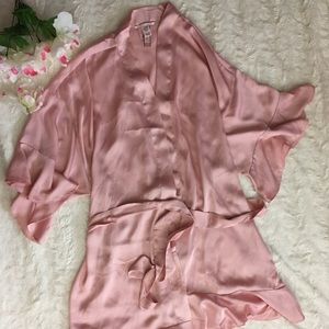 Ruffle Edge Satin Robe